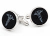 Onyx Caduceus Cufflinks